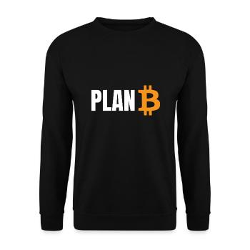 Plan B Bitcoin - Unisex Sweatshirt - black - Front - Alina (178cm) & Michal (187cm)