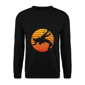 Retro wrestler - Unisex Sweatshirt - black - Front - Alina (178cm) & Michal (187cm)
