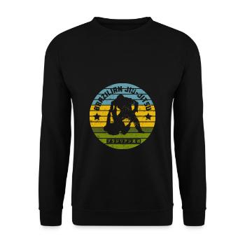 Brazilian Jiu-Jitsu Vintage - Unisex Pullover - Schwarz - Vorne - Alina (178cm) & Michal (187cm)