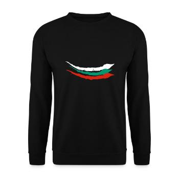 Bulgarien Flagge Bulgarische Fahne Goldstrand - Unisex Pullover - Schwarz - Vorne - Alina (178cm) & Michal (187cm)