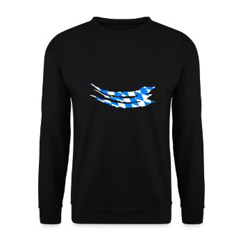 Bavaria Flag Used Look Bavarian Flag Vintage - Unisex Sweatshirt - black - Front - Alina (178cm) & Michal (187cm)