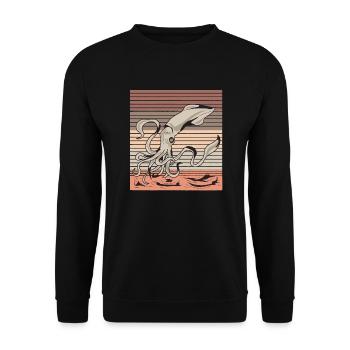 calamar - Sweat-shirt Unisexe - noir - Devant - Alina (178cm) & Michal (187cm)
