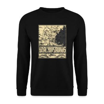 Brachiosaurus Saurier Dinosaruier Pflanzenfresser - Unisex Pullover - Schwarz - Vorne - Alina (178cm) & Michal (187cm)