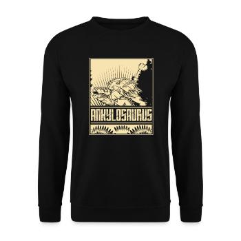 Vintage Ankylosaurus Dino - Unisex Sweatshirt - black - Front - Alina (178cm) & Michal (187cm)