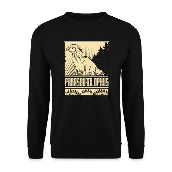 Vintage Parasaurolophus Dino - Unisex Sweatshirt - black - Front - Alina (178cm) & Michal (187cm)
