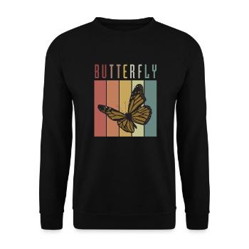 Butterfly - Unisex Pullover - Schwarz - Vorne - Alina (178cm) & Michal (187cm)