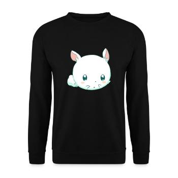 Hase Kawaii - Unisex Pullover - Schwarz - Vorne - Alina (178cm) & Michal (187cm)