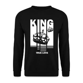 KING - Sweat-shirt Unisexe - noir - Devant - Alina (178cm) & Michal (187cm)