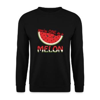 You're One In A Melon | Melon pun game gift - Unisex Sweatshirt - black - Front - Alina (178cm) & Michal (187cm)