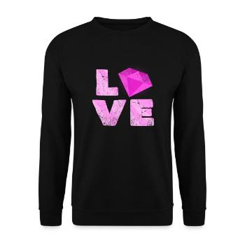 Love | Minerals Typography Gemstones Gift - Unisex Sweatshirt - black - Front - Alina (178cm) & Michal (187cm)