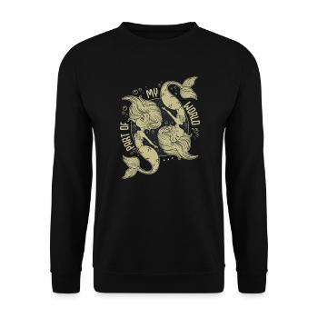 Meerjungfrauen - Unisex Pullover - Schwarz - Vorne - Alina (178cm) & Michal (187cm)