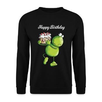 Grenouille d'anniversaire - Sweat-shirt Unisexe - noir - Devant - Alina (178cm) & Michal (187cm)