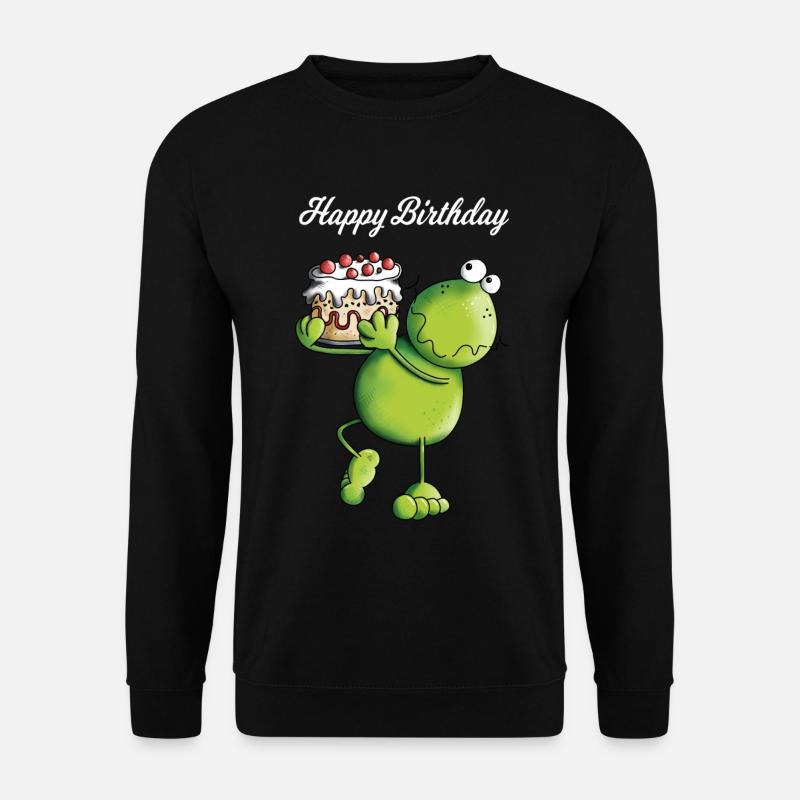Birthday Frog - Cartoon - Comic - Unisex Sweatshirt - black