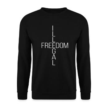 Illegal Freedom illegale Freiheit Revolution - Unisex Sweatshirt - black - Front - Alina (178cm) & Michal (187cm)