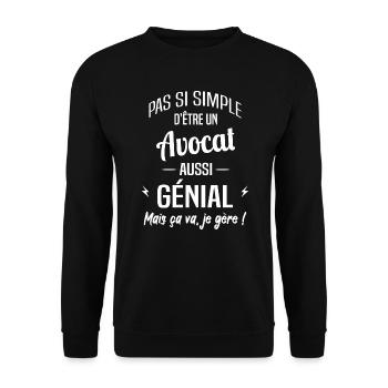 Avocat - Sweat-shirt Unisexe - noir - Devant - Alina (178cm) & Michal (187cm)