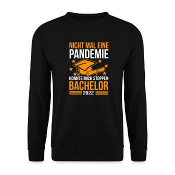 Bachelor 2022 Pandemie - Lustiger Spruch - Corona - Unisex Pullover - Schwarz - Vorne - Alina (178cm) & Michal (187cm)