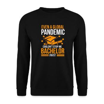 Bachelor 2022 Pandemic -Funny Slogan Graduation - Unisex Sweatshirt - black - Front - Alina (178cm) & Michal (187cm)