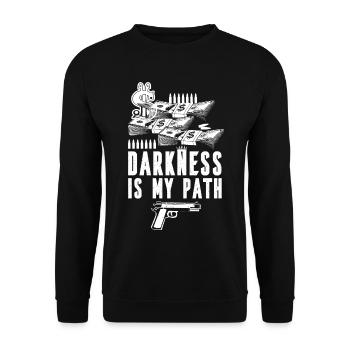 Gangster Les ténèbres sont ma voie - Sweat-shirt Unisexe - noir - Devant - Alina (178cm) & Michal (187cm)