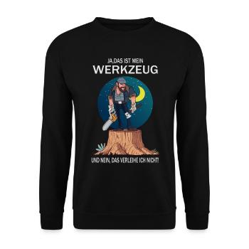 Lumberjack and his tools - Unisex Sweatshirt - black - Front - Alina (178cm) & Michal (187cm)