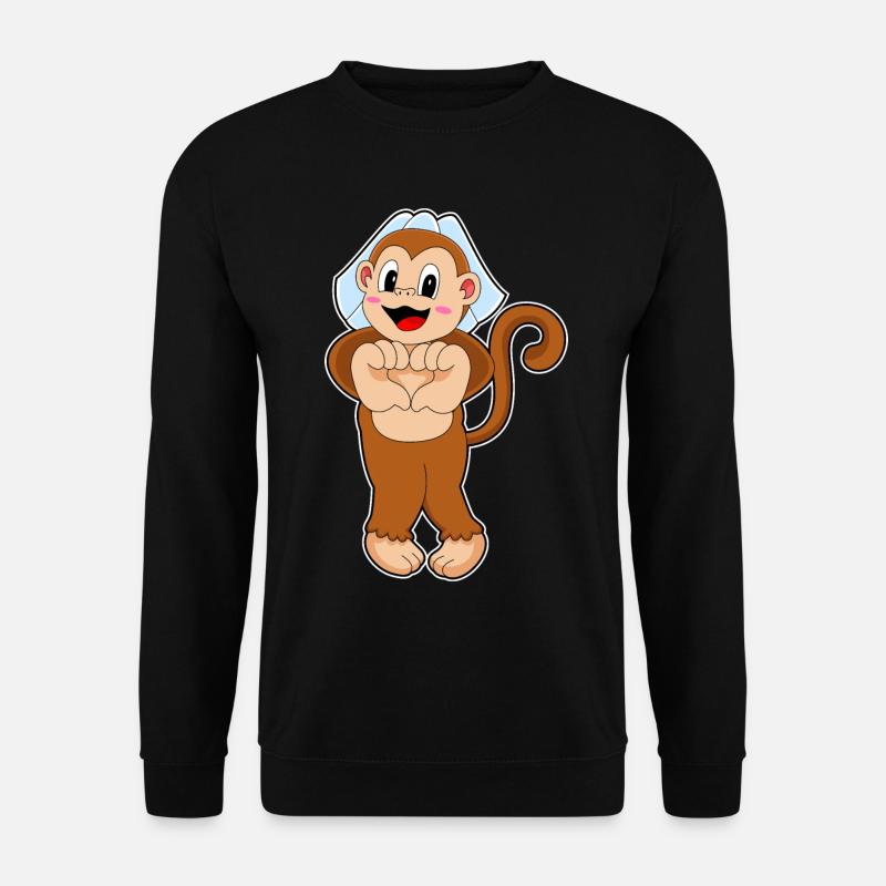 Monkey Bridal Veil Wedding - Unisex Sweatshirt - black