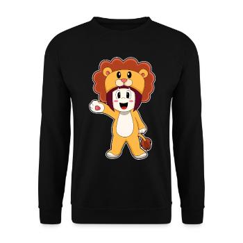 Löwe Mädchen Kostüm - Unisex Pullover - Schwarz - Vorne - Alina (178cm) & Michal (187cm)