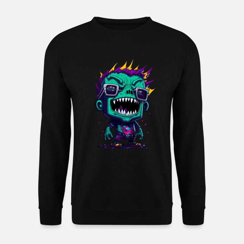 Bunter cooler Zombie - Unisex Pullover - Schwarz
