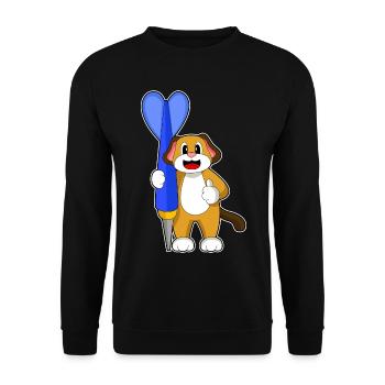 Hund Dart Dartpfeil - Unisex Pullover - Schwarz - Vorne - Alina (178cm) & Michal (187cm)