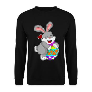 Oeuf de lapin - Sweat-shirt Unisexe - noir - Devant - Alina (178cm) & Michal (187cm)