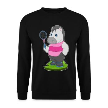 Raquette de tennis de tennis à cheval - Sweat-shirt Unisexe - noir - Devant - Alina (178cm) & Michal (187cm)