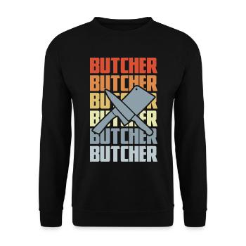 Retro Butcher - Unisex Sweatshirt - black - Front - Alina (178cm) & Michal (187cm)