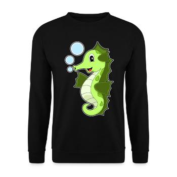 Cute Seahorse - Unisex Sweatshirt - black - Front - Alina (178cm) & Michal (187cm)