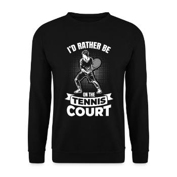 Je préfère être sur le court de tennis - Sweat-shirt Unisexe - noir - Devant - Alina (178cm) & Michal (187cm)