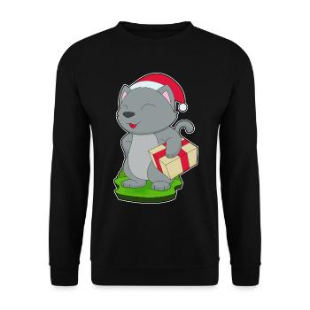 Forfait Noël chat - Sweat-shirt Unisexe - noir - Devant - Alina (178cm) & Michal (187cm)