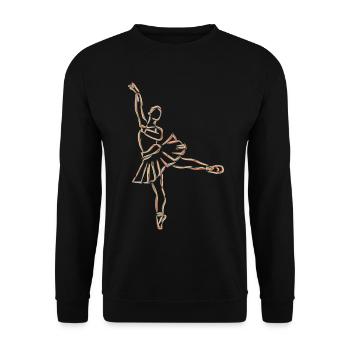 Ballet Girl Drawing - Unisex Sweatshirt - black - Front - Alina (178cm) & Michal (187cm)