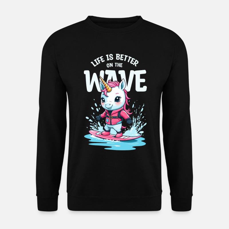 Wakeboard Einhorn - Unisex Pullover - Schwarz