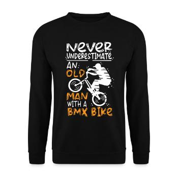Old BMX Rider - Unisex Sweatshirt - black - Front - Alina (178cm) & Michal (187cm)