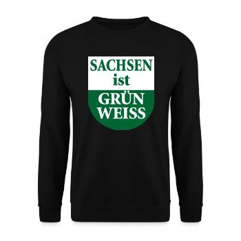 Saxony is green white state flag - Unisex Sweatshirt - black - Front - Alina (178cm) & Michal (187cm)