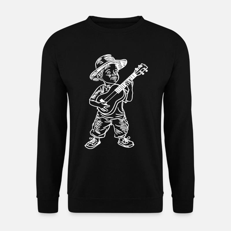 Ukulélé garçon dessin - Sweat-shirt Unisexe - noir