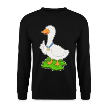 Ente Medaille - Unisex Pullover - Schwarz - Vorne - Alina (178cm) & Michal (187cm)