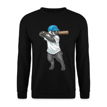Dachs Baseball Baseballschläger - Unisex Pullover - Schwarz - Vorne - Alina (178cm) & Michal (187cm)