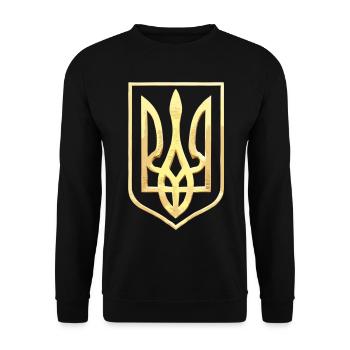 Armoiries de l’Ukraine Cadeau ukrainien Trysub Trident - Sweat-shirt Unisexe - noir - Devant - Alina (178cm) & Michal (187cm)