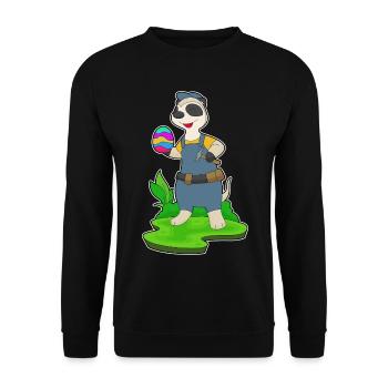 Erdmännchen Ostern Handwerker - Unisex Pullover - Schwarz - Vorne - Alina (178cm) & Michal (187cm)