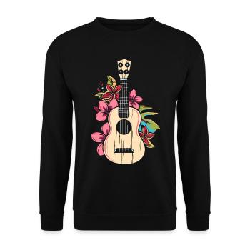 Ukulele Cartoon - Unisex Pullover - Schwarz - Vorne - Alina (178cm) & Michal (187cm)