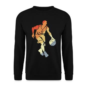 Vintage Basketball Player - Unisex Sweatshirt - black - Front - Alina (178cm) & Michal (187cm)