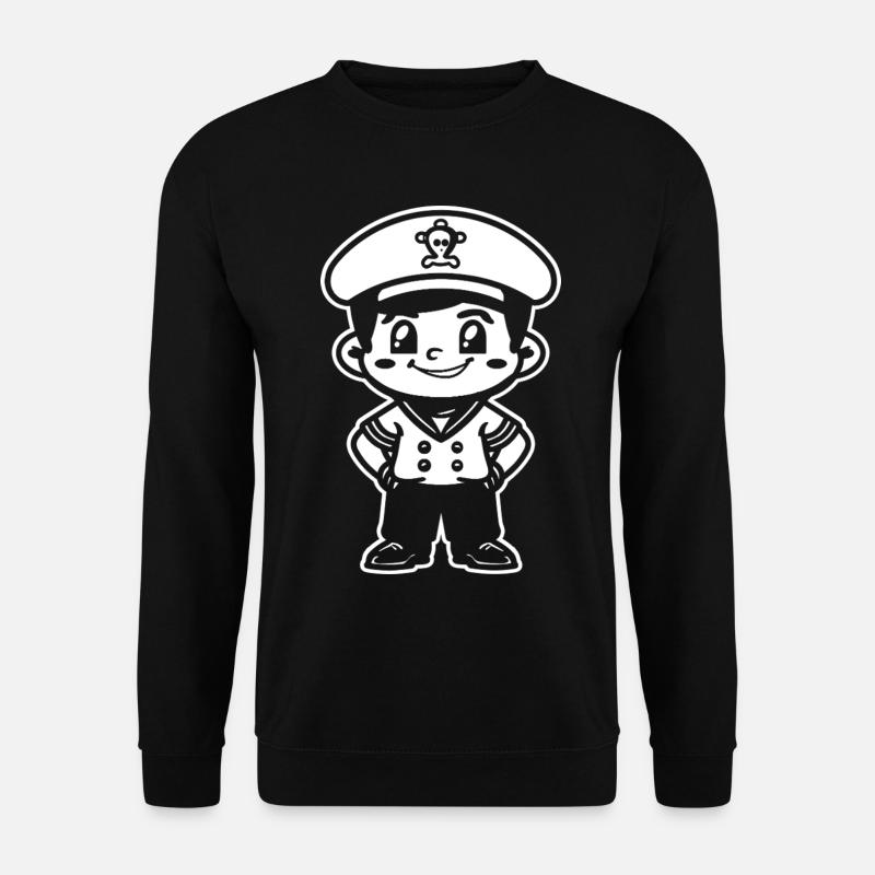 Little Sailing Captain Cartoon - Unisex Sweatshirt - black