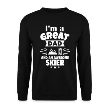I'm a great dad and a strong skier - Unisex Sweatshirt - black - Front - Alina (178cm) & Michal (187cm)