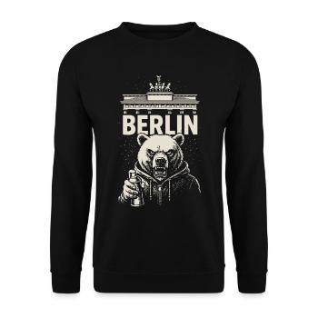 Berlin Rebel - Unisex Sweatshirt - black - Front - Alina (178cm) & Michal (187cm)