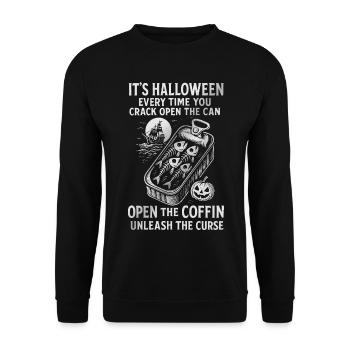 Canettes de poisson d’Halloween Spooky Design - Sweat-shirt Unisexe - noir - Devant - Alina (178cm) & Michal (187cm)