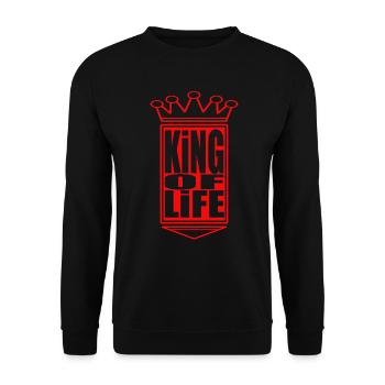 Regal King of Life Emblem - Unisex Sweatshirt - black - Front - Alina (178cm) & Michal (187cm)