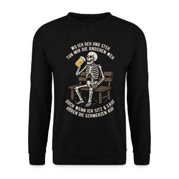 Wherever I go and stand my bones hurt saying - Unisex Sweatshirt - black - Front - Alina (178cm) & Michal (187cm)